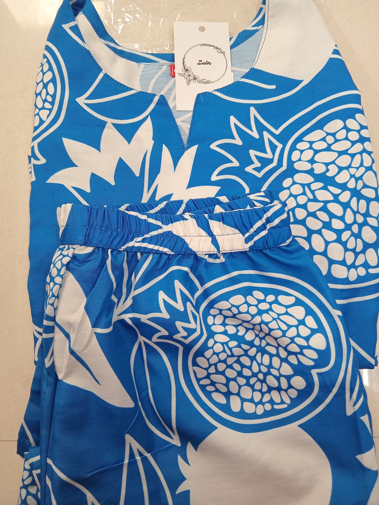 Printed Notch Neck Straight Kurta with Trouser