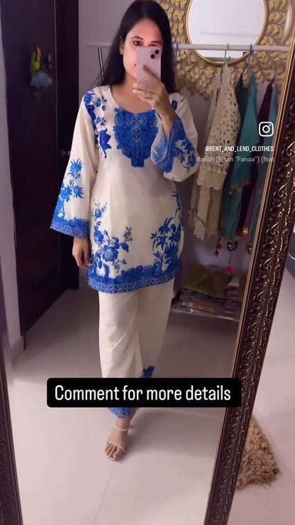 OG Blue Printed Cotton Coord Set