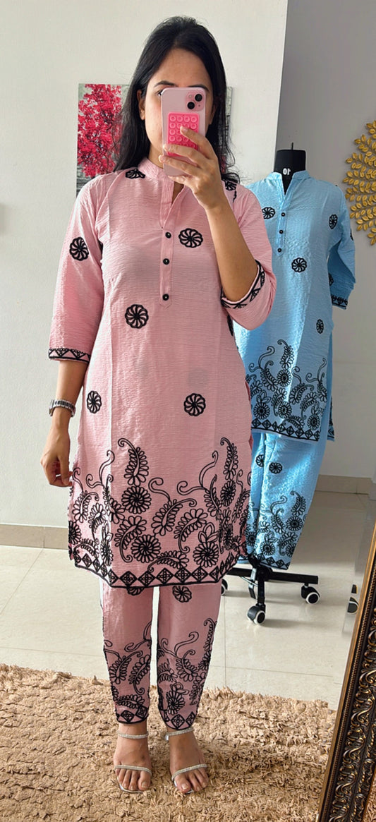 Thread Embroidery Coord Set