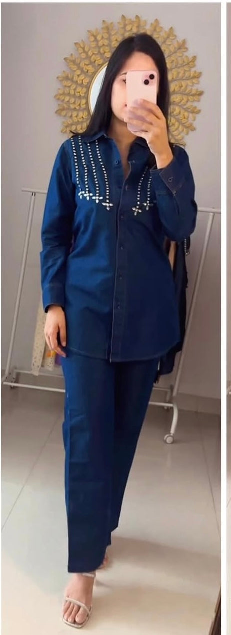 Studded Denim Coord Set
