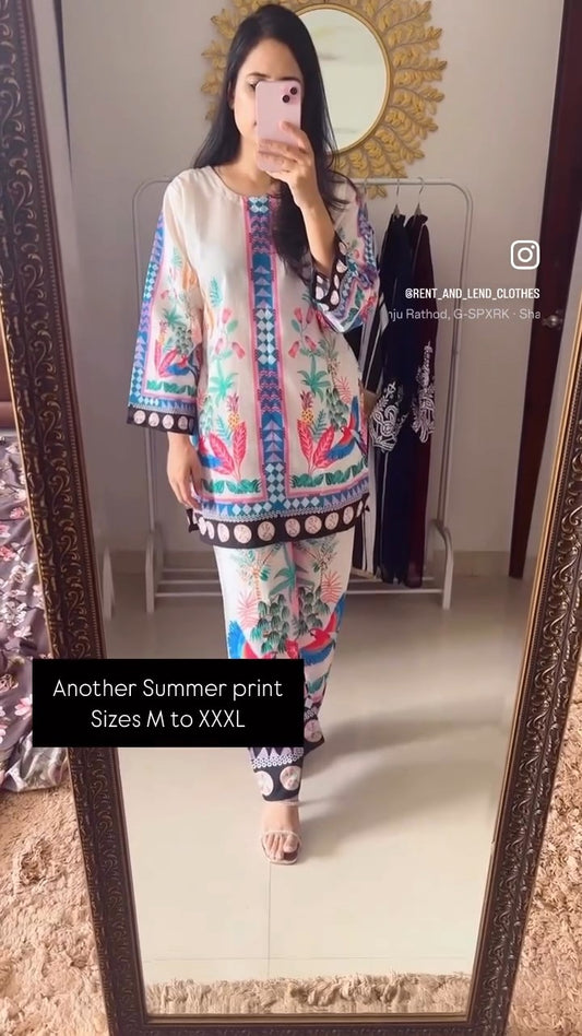 Summer Pink Printed Coord Set