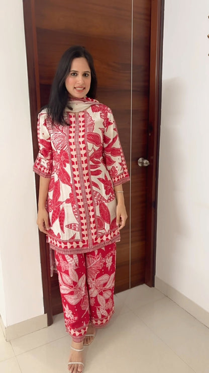 Summer Bouquet Digital Printed Suit Set