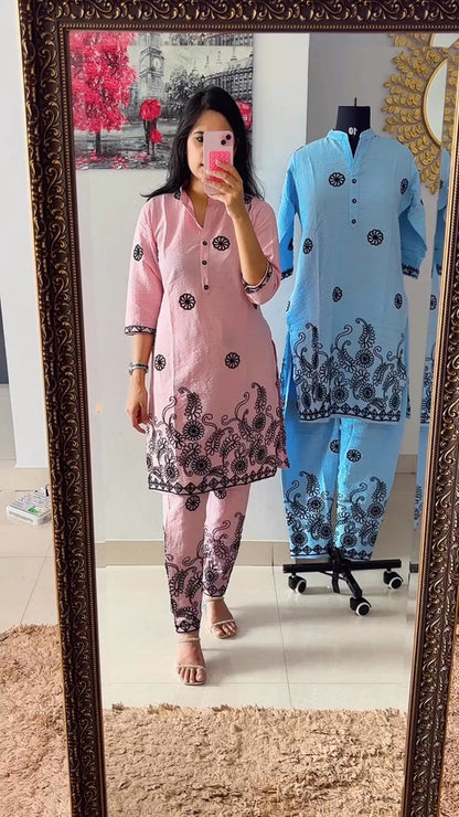 Thread Embroidery Coord Set