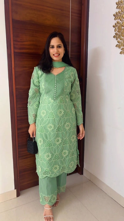 Crochet Lace Three-piece suit
