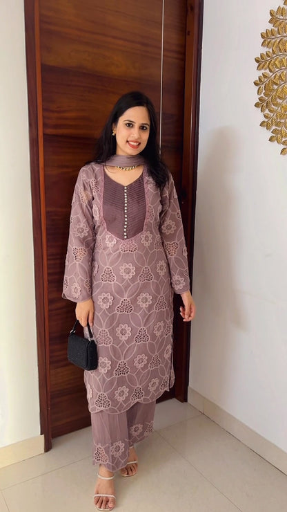 Crochet Lace Three-piece suit