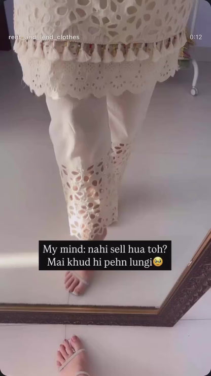 Cream Schiffli Coord Set