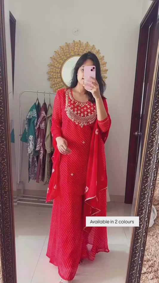 Bandhani Three Piece Suit Set