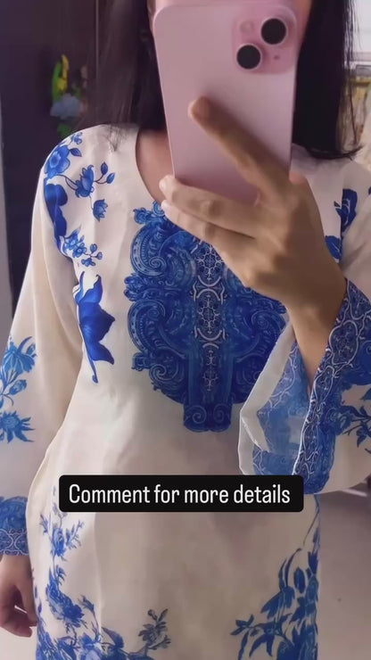 OG Blue Printed Cotton Coord Set
