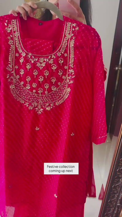 Bandhani Three Piece Suit Set